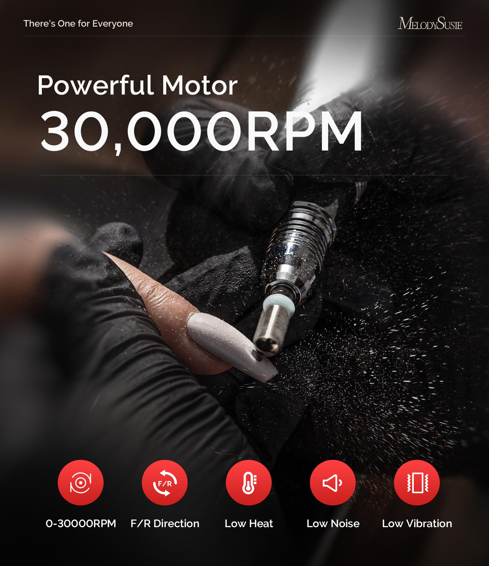 MelodySusie Electric Nail Drill with Foot Pedal, 30000RPM Professional Nail File Bits & Sanding Bands Kit for Acrylic & Gel Nails, Efile Nail Drill Set for Manicure Pedicure Polishing, Scarlet Pink - Image 4