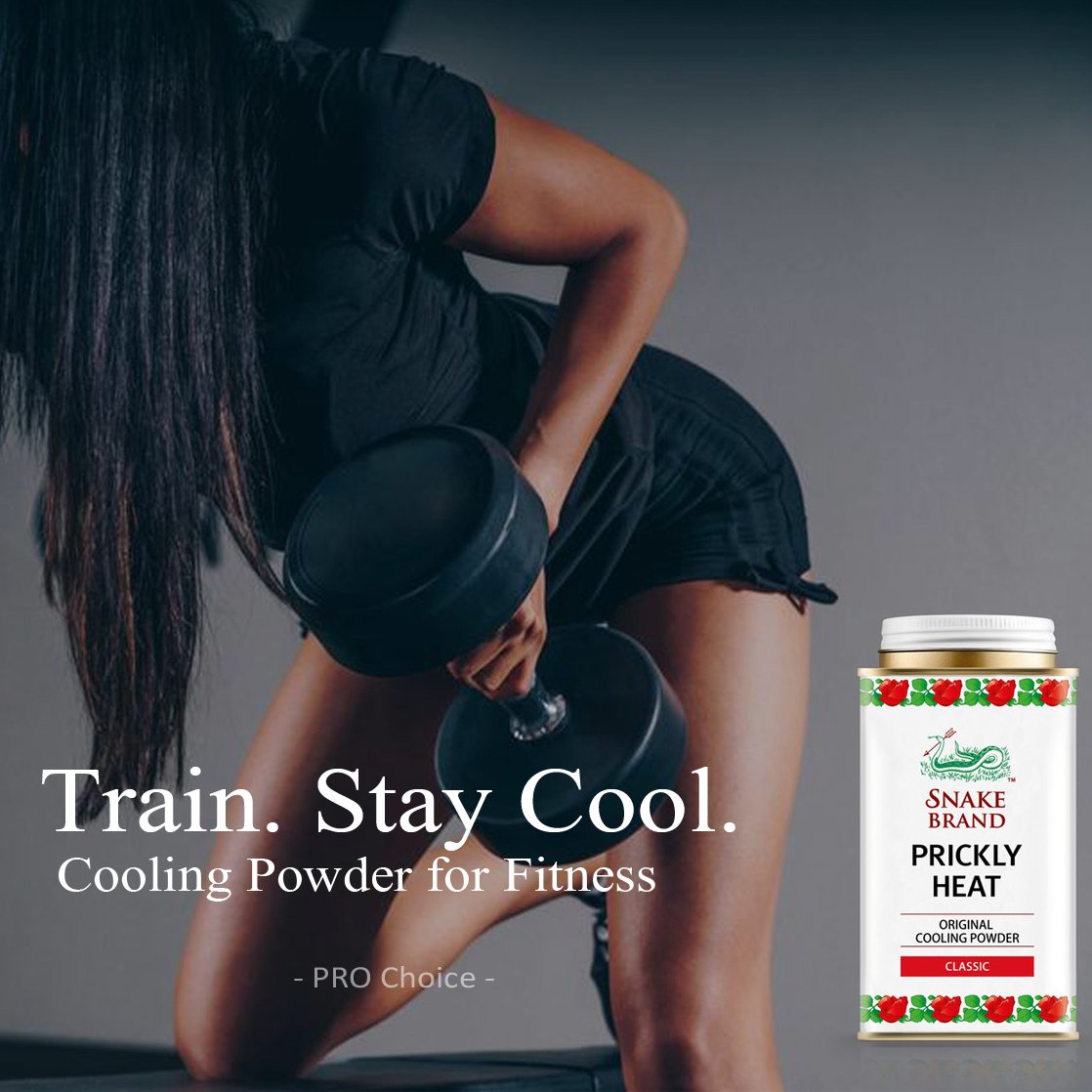 Prickly Heat Rash Powder SNAKE BRAND (280 G.) Heat Rash Treatment