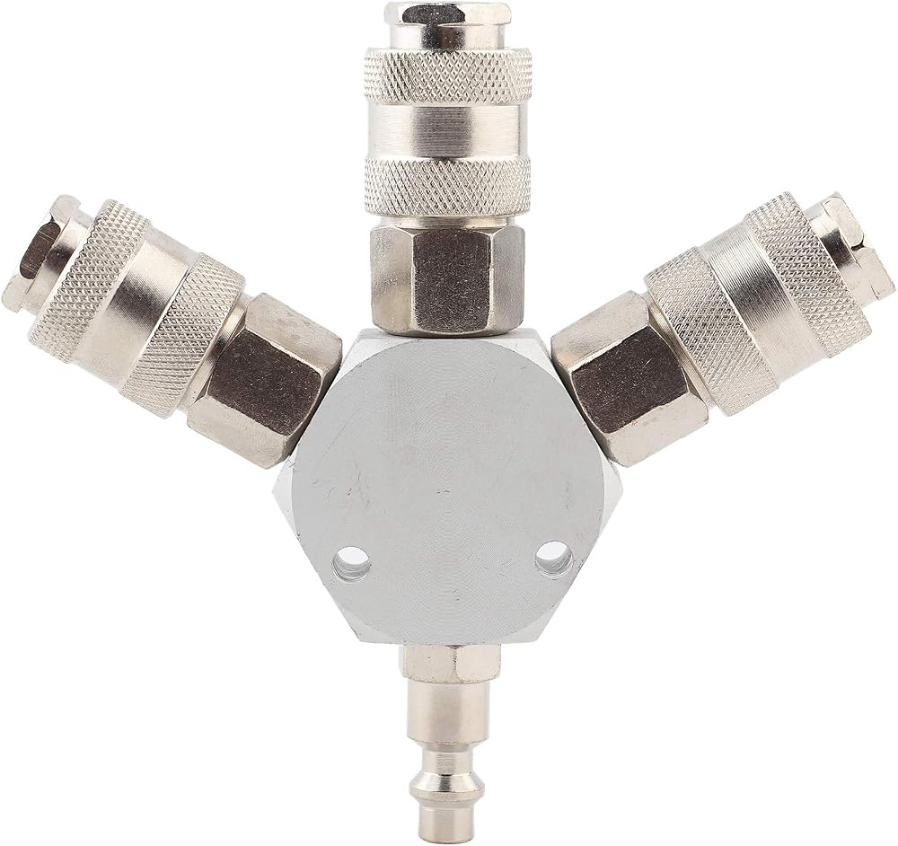 Fafeicy 1/4'' F-NPT 3 Way Pneumatic Quick Connector Manifold Air Hose Splitter