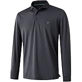 M MAELREG Short and Long Sleeve Polo Shirts for Men Dry Fit Performance Moisture Wicking Sport Pin Striped Mens Golf Shirts