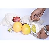 Re-usable and Eco-Friendly 6x10 Inches Cotton Double Drawstring Muslin Bags- Set Of 100