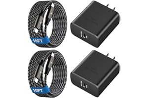 VELOGK 45W Super Fast Charger USB C, 45 Watt Type-C Android Phone Charger Fast Charging Block with 10FT Type C Cords for Samsung Galaxy S25 Ultra/S24 Ultra/S24+/S23 Ultra/S23+/S22 Plus/S20, Tab S9/S8 Ultra