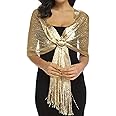 Rheane Sparkling Metallic Shawls and Wraps with Buckle for Evening Party Dresses Wedding Party