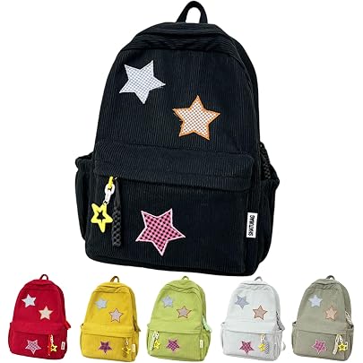 4586 Y2k Star Backpack Kawaii Large Capacity Bag,Big Corduroy Backpack,Cute Amazon.com: BLUEGALA Y2k Star Backpack Kawaii Large Capacity  main image 4