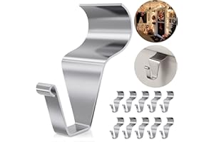 Amuille Vinyl Siding Hooks Hanger 10 Pack, Heavy Duty Siding Clips for Hanging on Patio, No-Hole Needed Stainless Steel Siding Hook to Decor Wreath Things for Horizontal Vinyl Siding