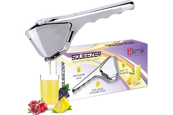 Kikmik Lemon Squeezer, Stainless Steel Manual Juicer, Juicer for Lemon Citrus Lime Orange, Handheld citrus Squeeze with Space