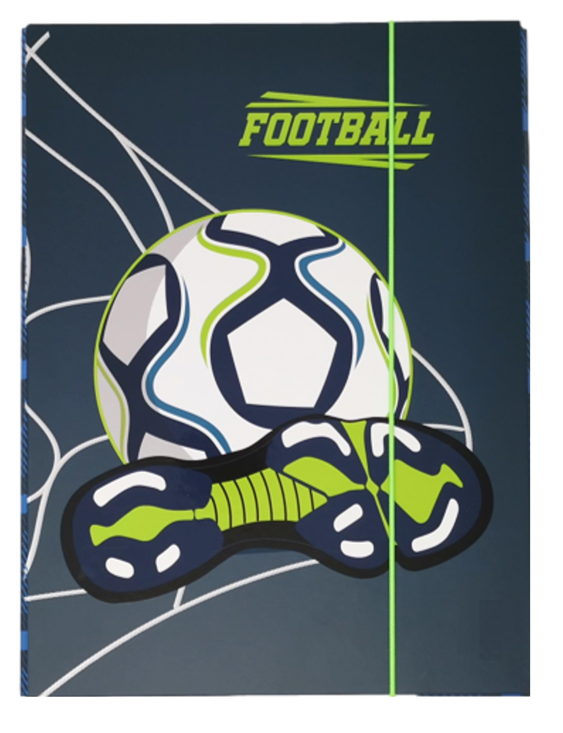 Theonoi Sturdy A4 Children's Box, Football Style, Cardboard, 35 cm x 25 cm x 4.5 cm, for School & Home Use