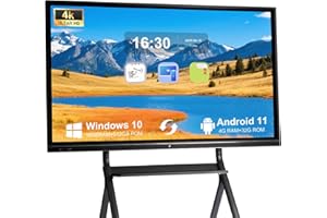 OmninexHub 75" Smart Board, 4K UHD Interactive Whiteboard, Digital Touchscreen Smartboard with Open App Ecosystem & Dual System, Ideal for Classroom, Home, Office, Business (Wall Mount Included)