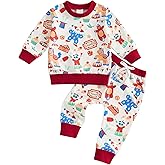 DSORVICD Toddler Baby Girls Boys Carnival Outfits Circus Clown Print Long Sleeve Sweatshirt Pants Set Birthday Clothes