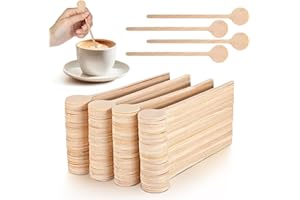 Wooden Coffee Stirrers 100-Pack, Birch Wood Stir Sticks for Hot and Cold Beverages, Smooth, Biodegradable, for Coffee, Tea, C