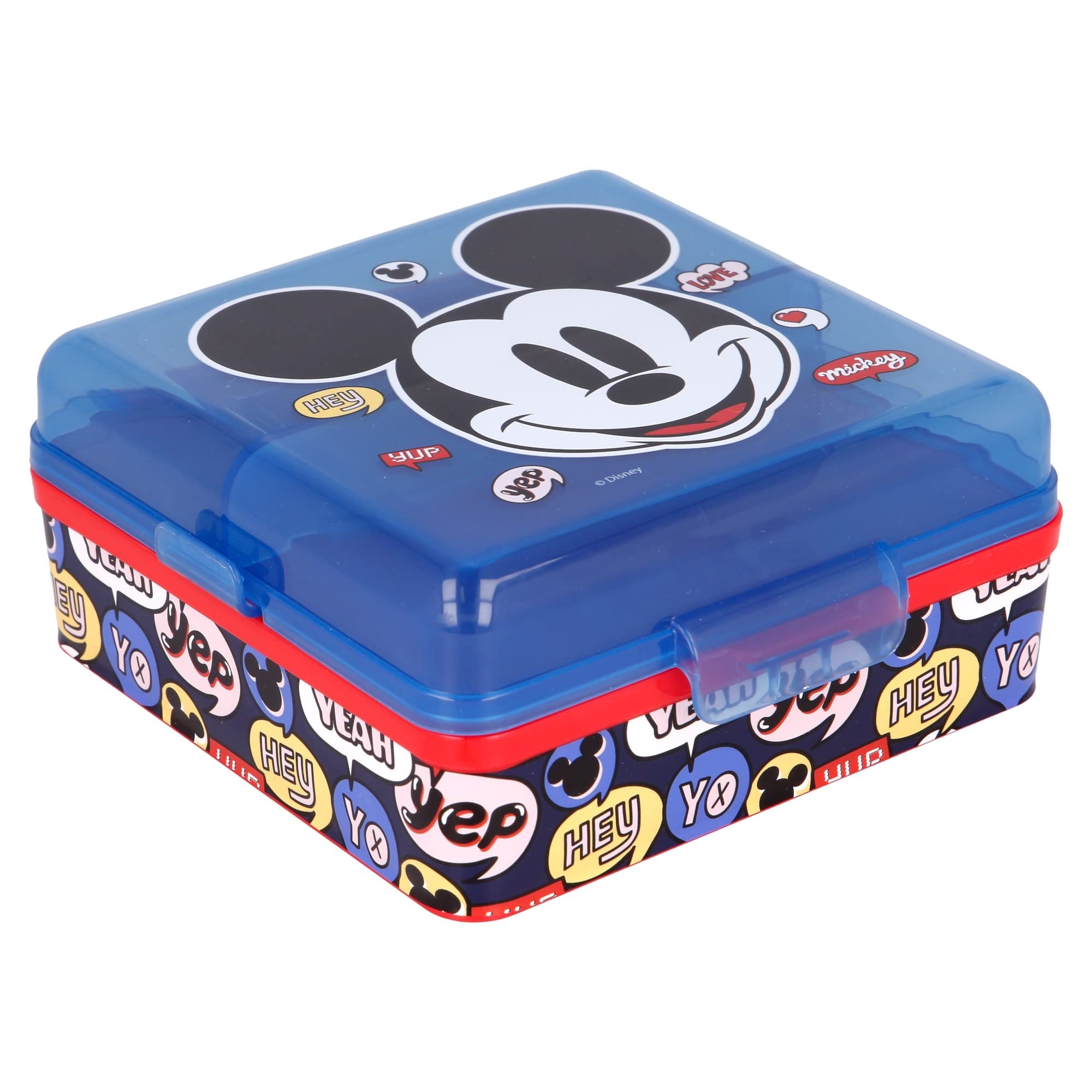 Stor 8412497501939 Multiple Compartment Square Sandwich Box, It's A Mickey Thing
