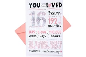16th Birthday Card, Funny Gift Idea for Friends or Daughter, 16 Years Old Birthday Decorations for Granddaughter, Happy Birth