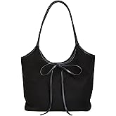 Vintage French Bow Tote Bag Large Capacity Hobo Bag Shoulder Bag Satchel Purse Chic Underarm Bag for Women Girls