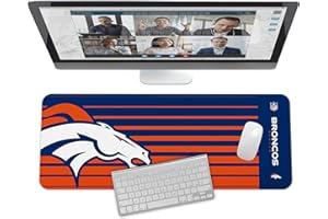 SOAR NFL Unisex Multifunctional Desk Mat for Desktop, (31.5"x12") - Ultra Soft Fabric with Non-Slip Rubber Backer - Water Resistant & Durable Nylon Stitching - Officially Licensed NFL, Desk Pad
