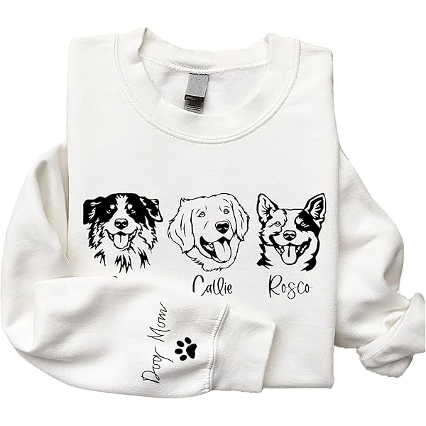 Personalized Dog Mom Sweatshirt - Custom Name Dog Ears Hoodie For Pet Lovers