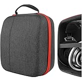 Geekria Shield Headphones Case Compatible with Sennheiser HD820, HD800S, HD800, HD700, HD660S2, HD660S, HD650 Case, Replacement Hard Shell Travel Carrying Bag with Cable Storage (Dark Grey)