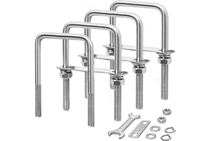 XIANGZI M10 Square U-Bolts 4 Sets 304 Stainless Steel Axle U Bolts Fits 3 Inch Wide Trailer Leaf Springs Include Wrench (M10x3-1/16 Wx 4-1/2"L)
