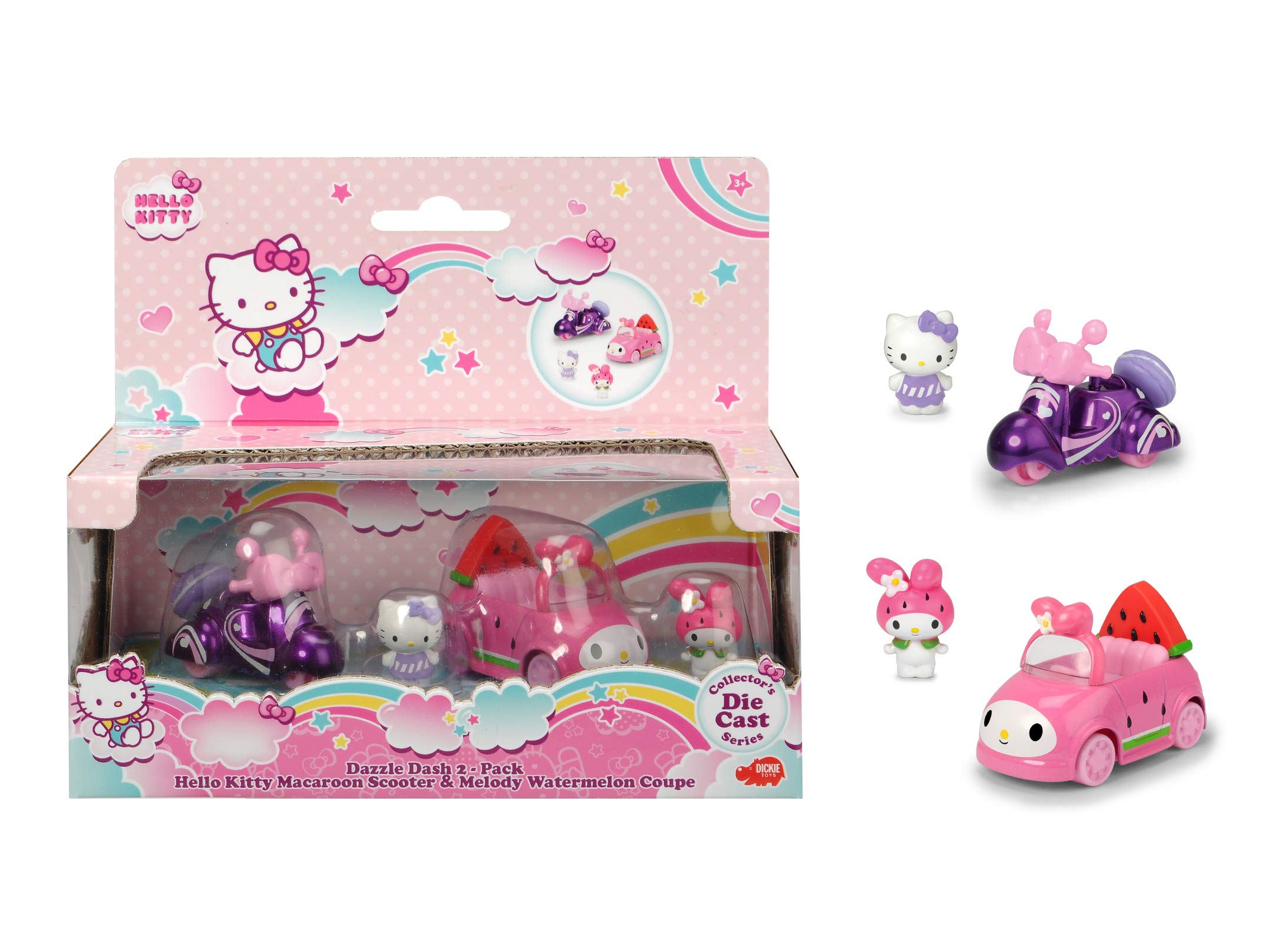 Simba Dickie Hello Kitty 253242003 Scooter with Metal Vehicles and Removable Figures