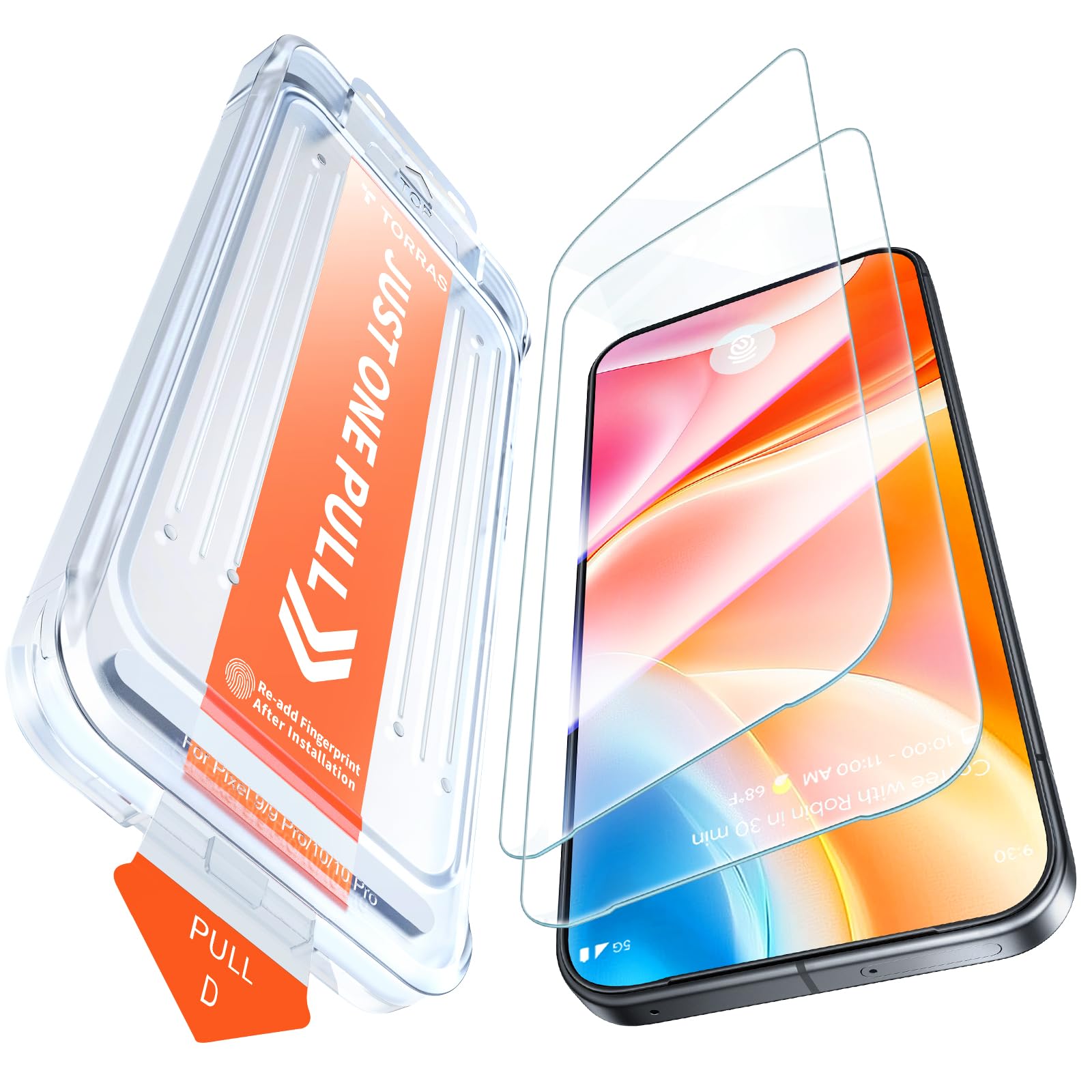 Photo 1 of TORRAS for Google Pixel 10 Pro/Pixel 10 / Pixel 9 Pro / 9 Screen Protector [Military-Grade] [9H+ Tempered Glass] Screen Protector Pixel 10 Pro/Pixel 10 / Pixel 9 Pro/ 9 6.3" 2-Pack