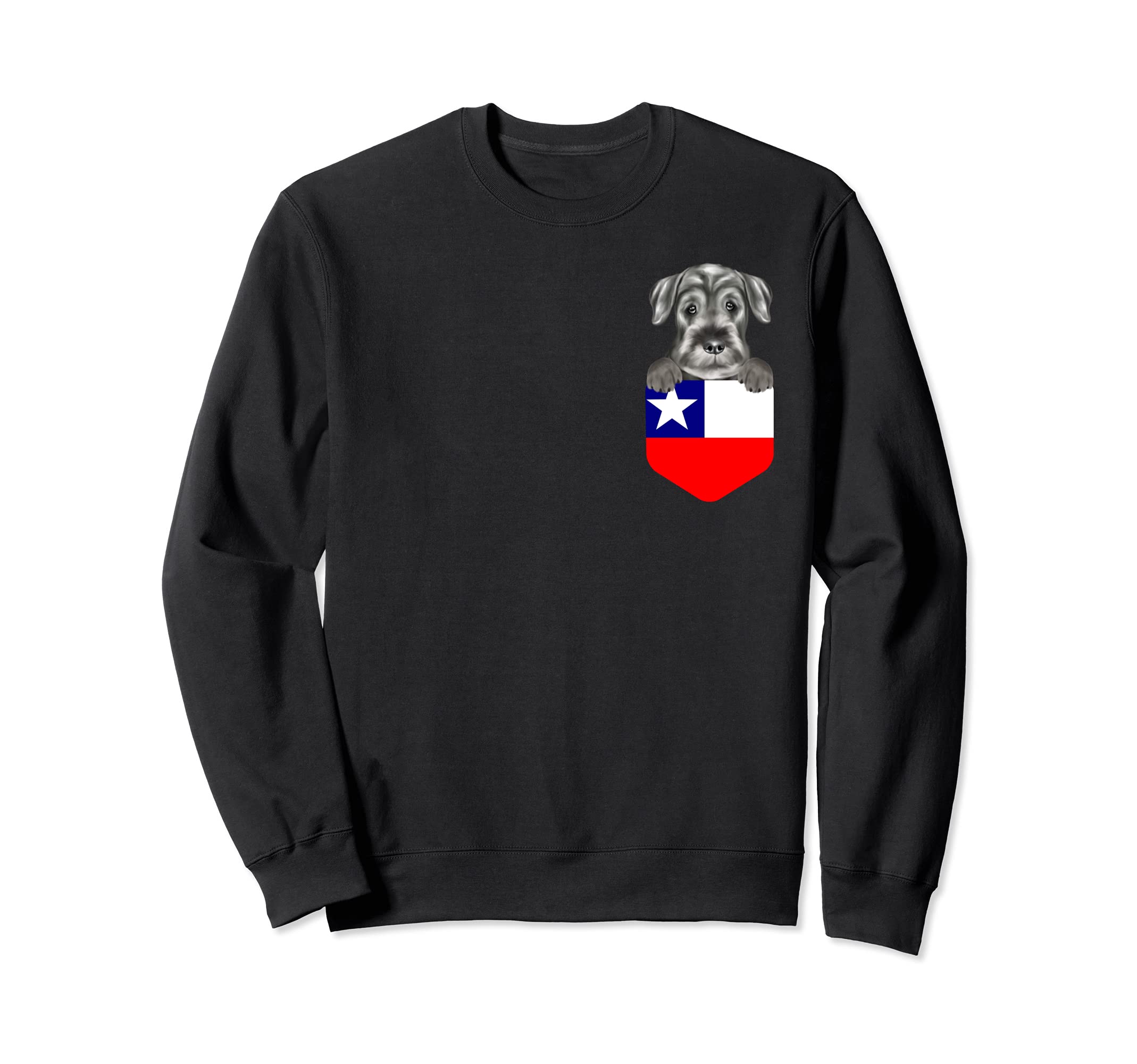 Chile Flag Standard Schnauzer Dog In Pocket Sweatshirt