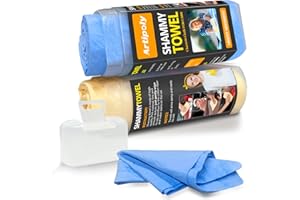 ARTIPOLY Premium Extra Large Shammy Cloth for Car Drying 2pk (34”x25”)-Super Absorbent XL Chamois Towel for Car-Reusable Shammy Towel for Car, Bathroom,Pets, Dust Remove, No Spots/Streak/Scratch