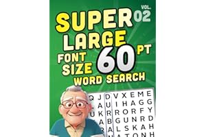SUPER LARGE FONT SIZE 60 pt WORD SEARCH, vol. 02: Huge Print Puzzle Book with XL Letters for the Visually Impaired and Senior