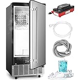 ICYGLEE Commercial Under Counter Ice Maker Machine with Drain Pump, 100Lbs/Day with 24lbs Storage, Auto-Cleaning, 24H Timer, 
