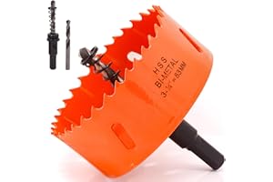 Koopi 3 1/4 inch Hole Saw with Arbor and Drill Bit, 3.25 in M42 Bi-Metal Hole Cutter - Quick & Smooth Cutting for Metal, Wood, Plastic