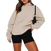 onlypuff Women Pullover Sweatshirt Long Sleeve Hoodies Kangaroo Pocket Fleece Basic Sweater