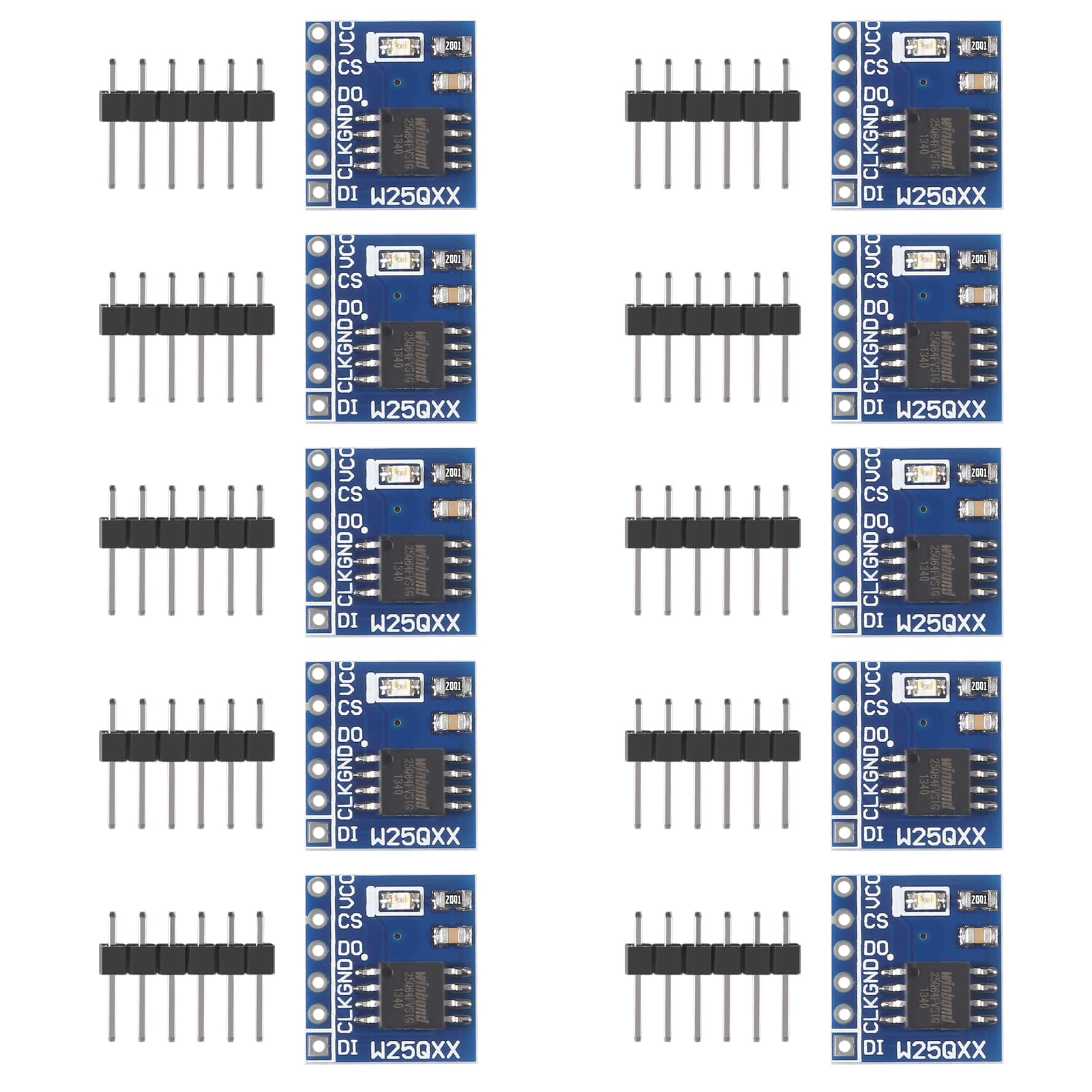 Alinan 10pcs W25Q64 Power Module Large Capacity Flash Storage Module SPI Interface Memory Card BV FV STM32 Code for Repair and Replacement