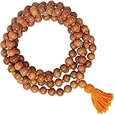 2 Piece X Sandalwood Japa Mala 8MM – White Chandan Mala Aromatic Fragrant Hand-Knotted Tibetan Prayer Beads for Meditation, Yoga, Chanting, Bracelet & Necklace Jewelry | Genuine Nepal Buddhist Mala