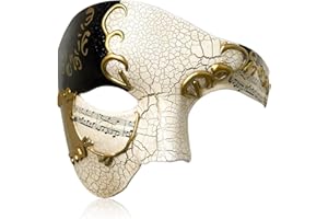 Erythem Masquerade Mask for Men Phantom of The Opera Half Face Mask Venetian Phantom Mask for Halloween Costume Party
