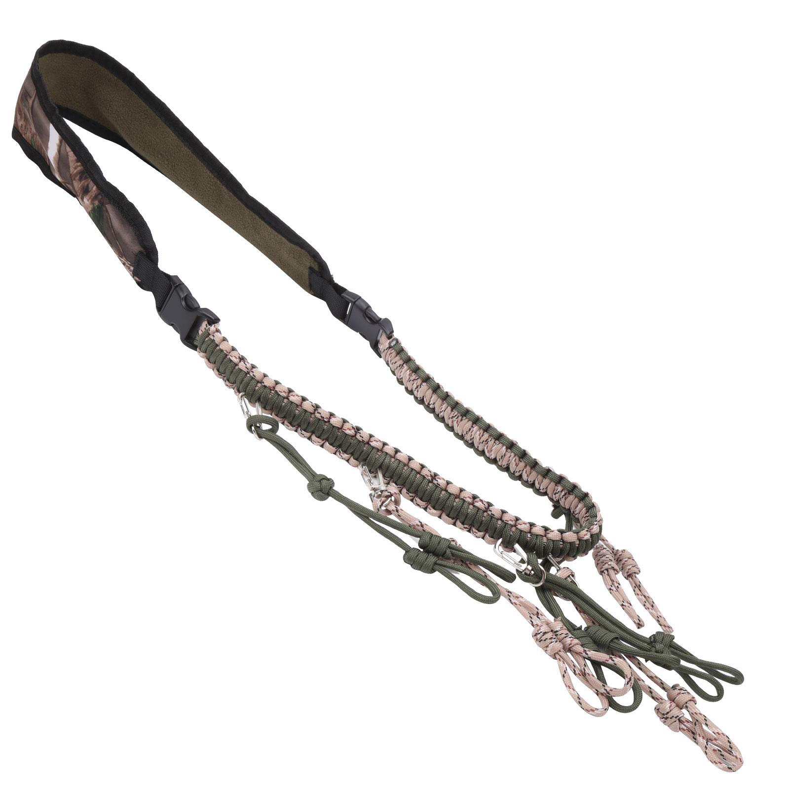 Outdoor Hunting lanyard Accessory Duck Call Lanyard Paracord Knitting Necklace Wildfowl Whistle SlingLeaves Camouflage for Pheasant Waterfowl Hand Braided Necklace