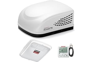 FOGATTI RV AC Unit 13500BTU Non-Ducted Rooftop RV Air Conditioner - 115V(AC) including Air Distribution Box, InstaCool