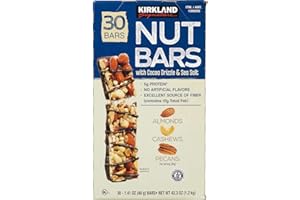 GARDENPICK Kirkland Signature Nut Bars with Cocoa Drizzle & Sea Salt, 1.41 oz, 30 ct