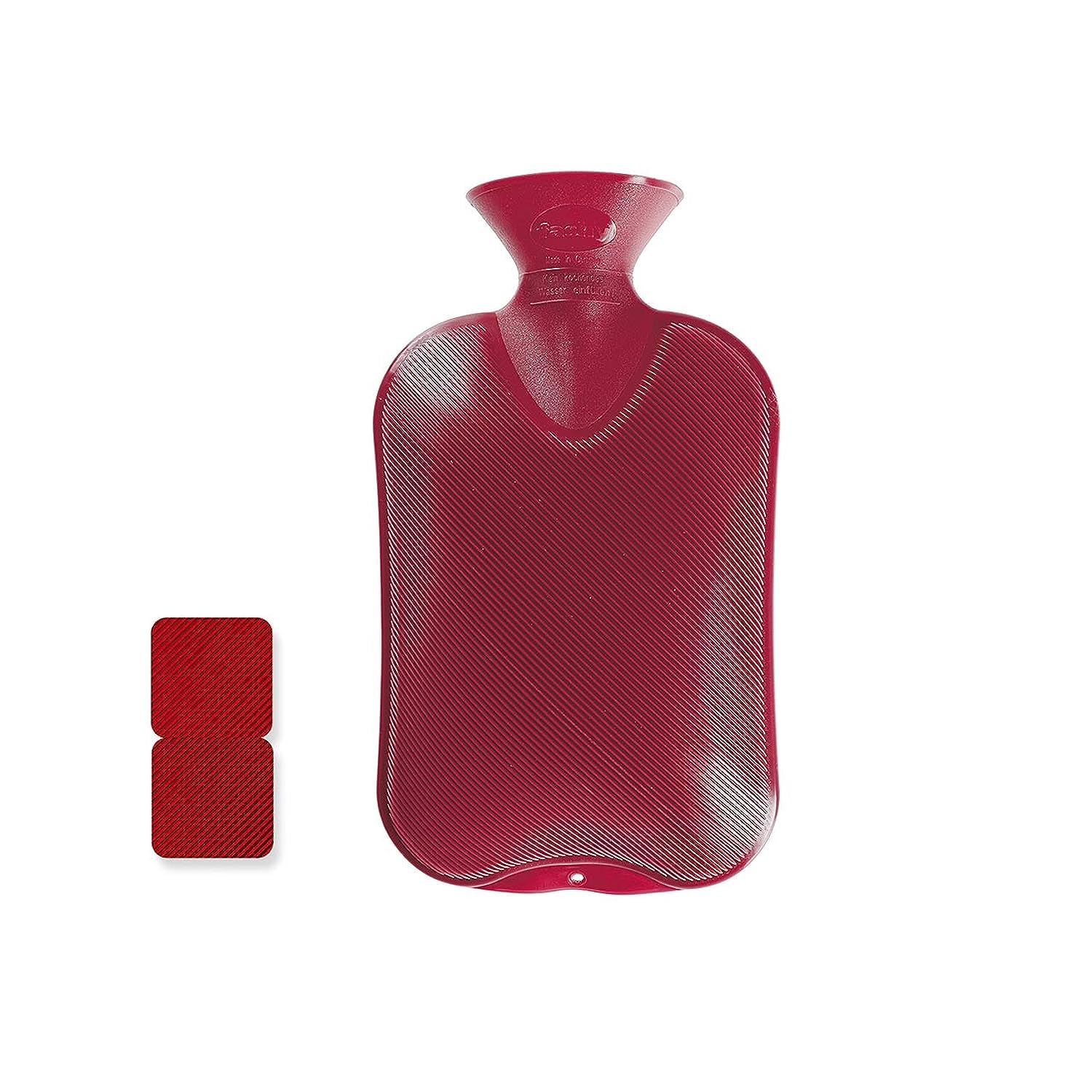 Fashy - hot water jug ribbed on one side cranberry color 2 liters - 1 pc