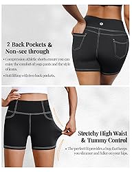 VOOVEEYA 5"/8" High Waisted Yoga Biker Shorts with