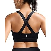 RUNNING GIRL Sports Bra for Women,Molded Cup Strappy Running High Impact Sports Bra with Sewn in Pads