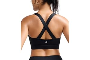 RUNNING GIRL Sports Bra for Women,Molded Cup Strappy Running High Impact Sports Bra with Sewn in Pads