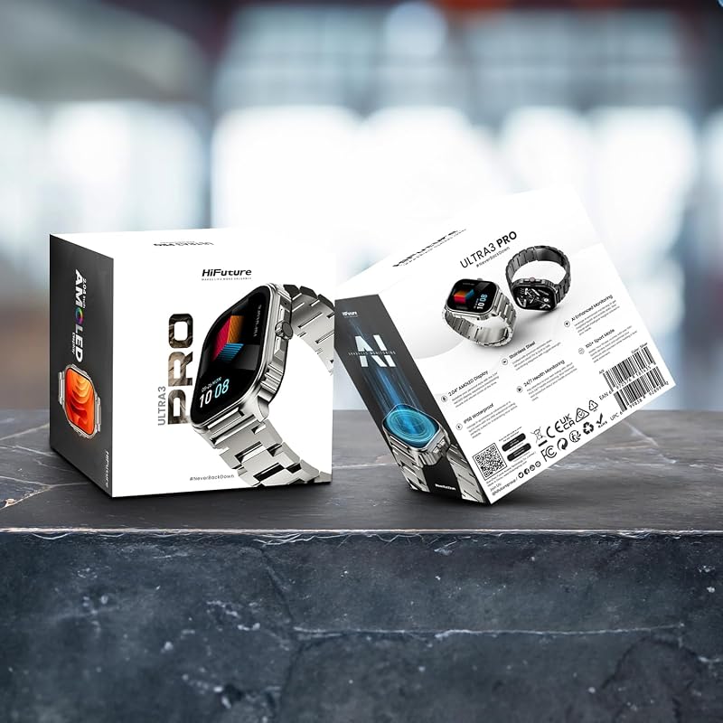 Smartwatch Ultra 3 Pro AMOLED, IP68 e 10 dias de Autonomia, Prata