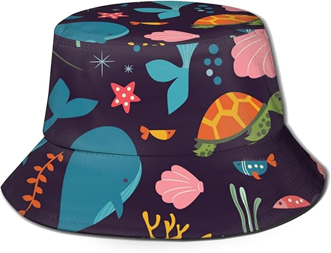 Underwater Ocean Animals Headdress Male Caps DoubleSideWear Hats Sun