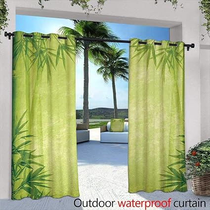Amazon Com Tim1beve Outdoor Curtain Panel For Patio Bamboo