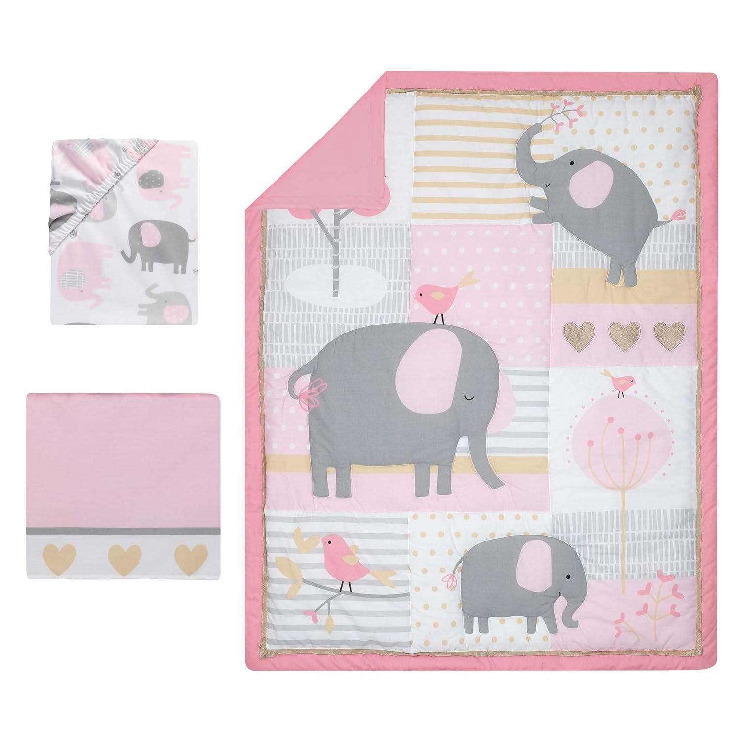 Bedtime Originals Eloise 3-Piece Crib Bedding Set, Pink : Baby