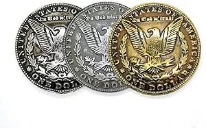 CRAFTMEMORE Morgan Dollar Coin Conchos - 1.5 Inch Screw Back Leather Embellishments, 2-Pack