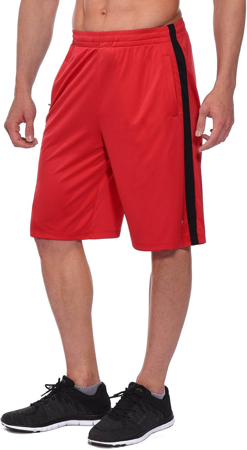 BALEAF Men's 11'' Athletic Basketball Shorts Lightweight Training Workout Zipper Pockets Drawstrings : Clothing