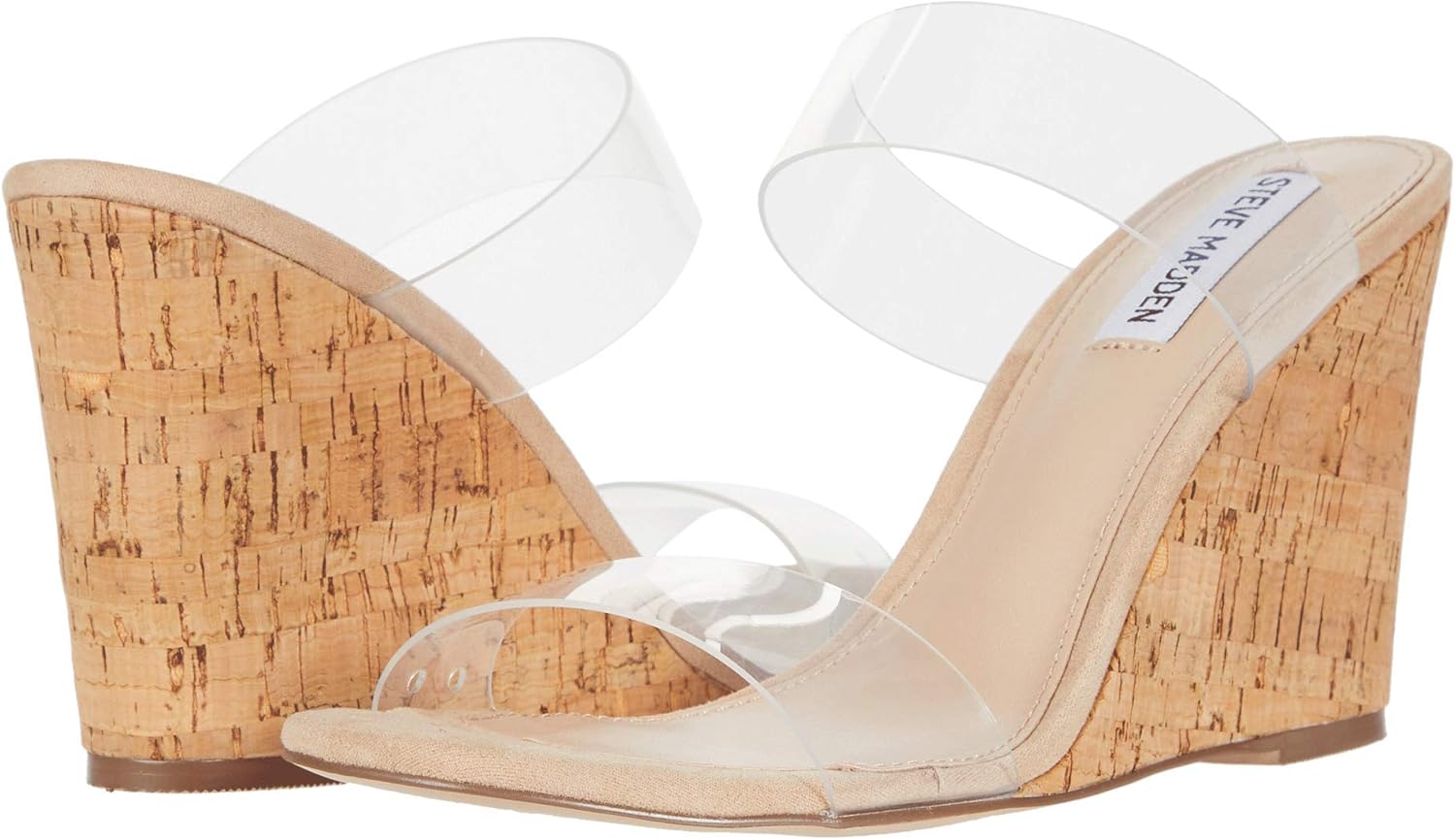 steve madden clear wedge heels