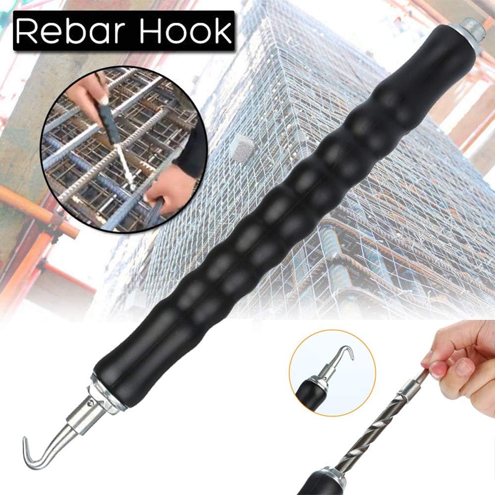 EnjoCho Reinforced Hook❤️❤️1 Pcs New Rebar Tier Construction Site Winding Tool Wire Knoting Pliers Steel Wire Tring Tool Steel Bar Tying Hook Semi-Automatic (Black)