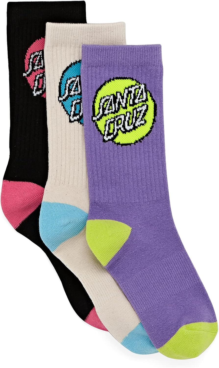 Santa Cruz Pop Dot Sock (3 Pack) Womens Fashion Socks One Size Multi