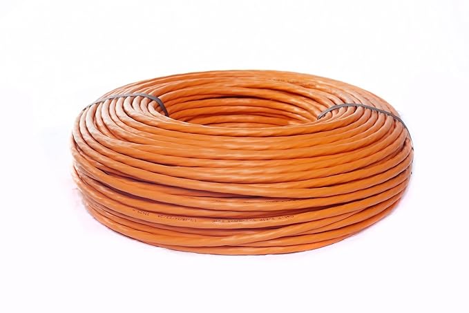 BIGtec 20m CAT7A Netzwerkkabel 1500Mhz Verlegekabel Datenkabel Installationskabel 10 Gigabit Ethernet LAN Kabel CAT7 orange d