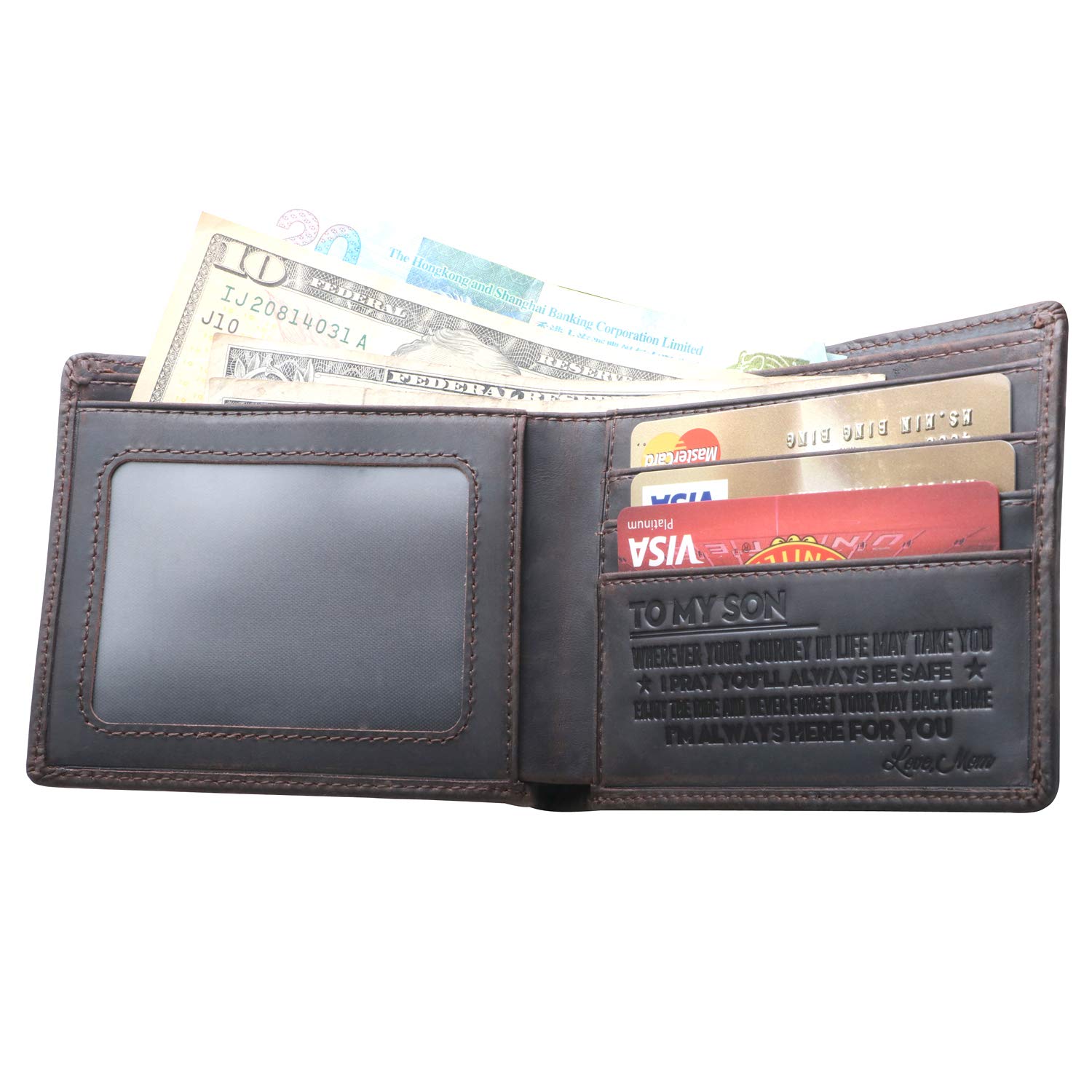 Mens Wallet -Minimalist Leather Wallets,Best Gift for your son on Birthday,Christmas Day. (1 PIECE)